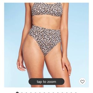 Ribbed Cheeky High Leg / High Waist Bikini Bottom